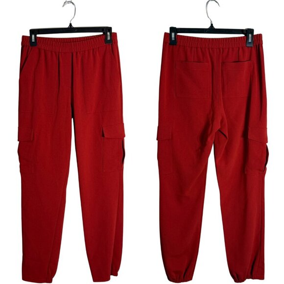Theory Northsound Cargo Joggers Pants Women's 2 Red Oak Trousers Career Chic NWT - Picture 3 of 14